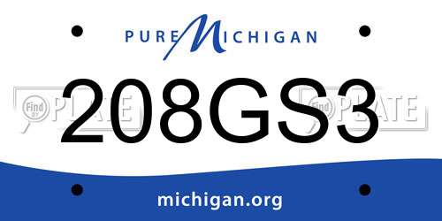 208GS3 Michigan License Plate