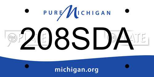 208SDA Michigan License Plate