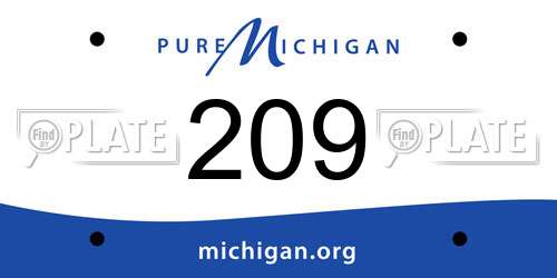209 Michigan License Plate