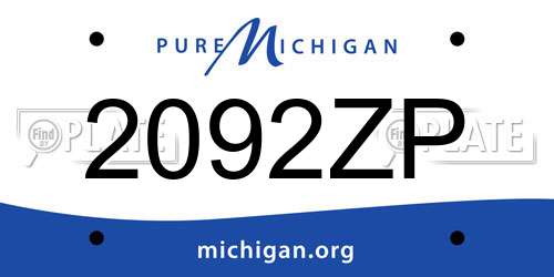 2092ZP Michigan License Plate