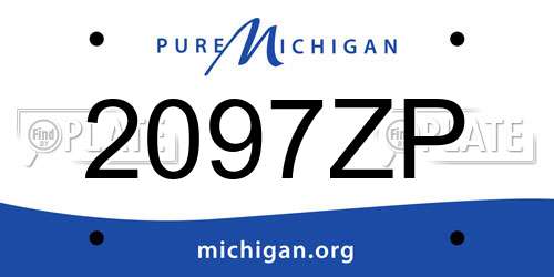 2097ZP Michigan License Plate