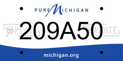209A50 Michigan License Plate