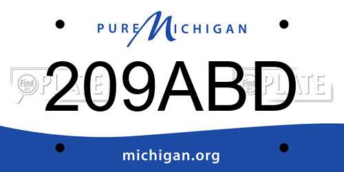 209ABD Michigan License Plate