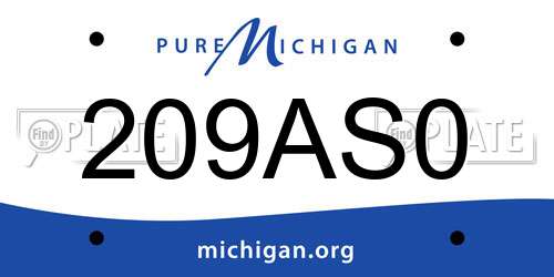 209AS0 Michigan License Plate