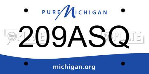 209ASQ Michigan License Plate
