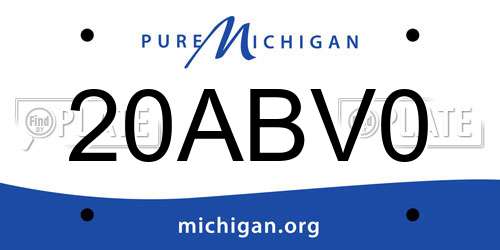 20ABV0 Michigan License Plate
