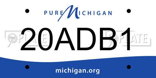 20ADB1 Michigan License Plate