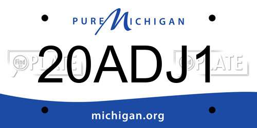20ADJ1 Michigan License Plate