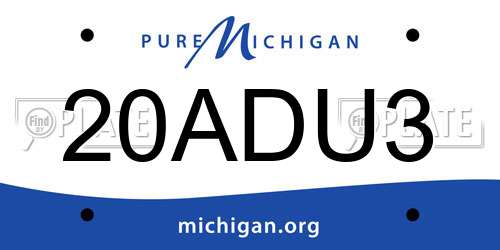 20ADU3 Michigan License Plate