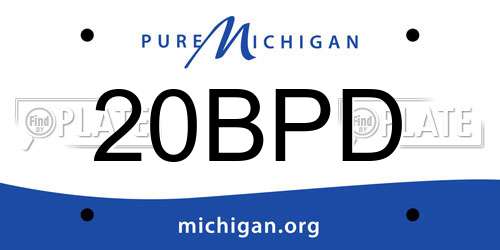 20BPD Michigan License Plate