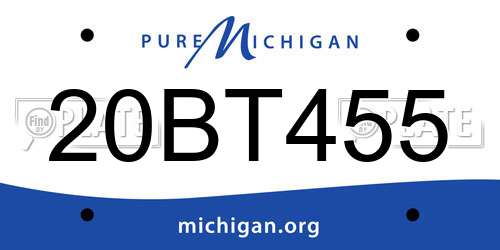 20BT455 Michigan License Plate