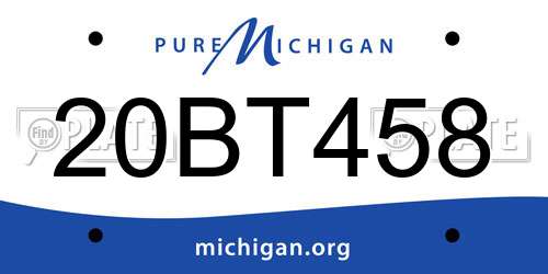 20BT458 Michigan License Plate