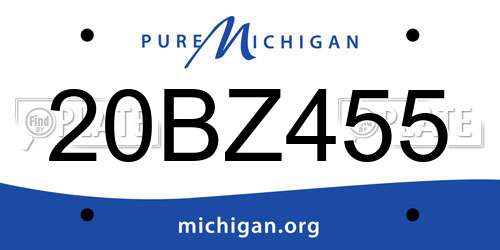 20BZ455 Michigan License Plate