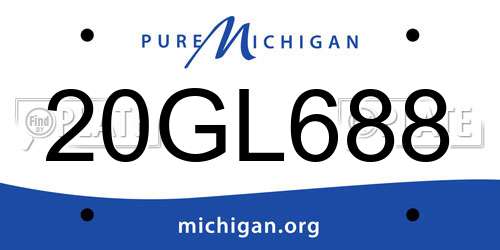 20GL688 Michigan License Plate