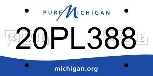 20PL388 Michigan License Plate