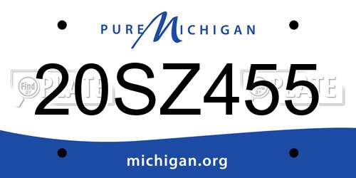 20SZ455 Michigan License Plate