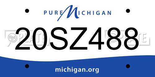 20SZ488 Michigan License Plate