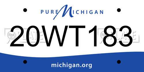 20WT183 Michigan License Plate