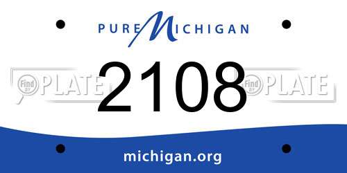 2108 Michigan License Plate