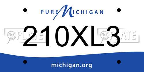 210XL3 Michigan License Plate