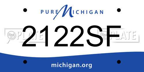 2122SF Michigan License Plate