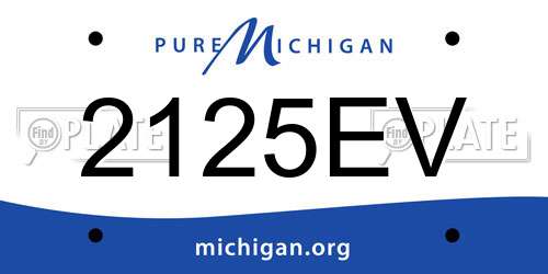 2125EV Michigan License Plate
