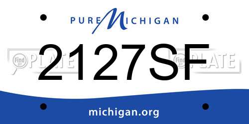 2127SF Michigan License Plate