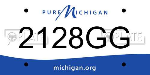 2128GG Michigan License Plate