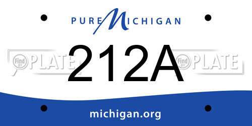 212A Michigan License Plate