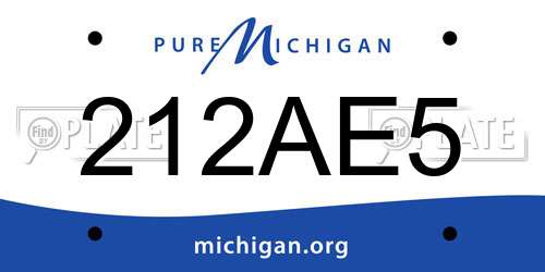 212AE5 Michigan License Plate