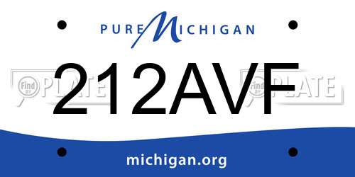 212AVF Michigan License Plate