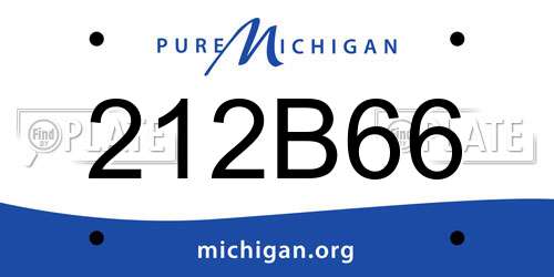 212B66 Michigan License Plate