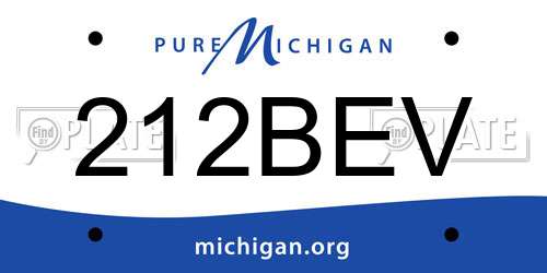 212BEV Michigan License Plate