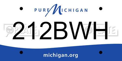 212BWH Michigan License Plate