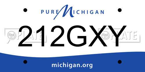 212GXY Michigan License Plate