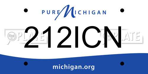 212ICN Michigan License Plate