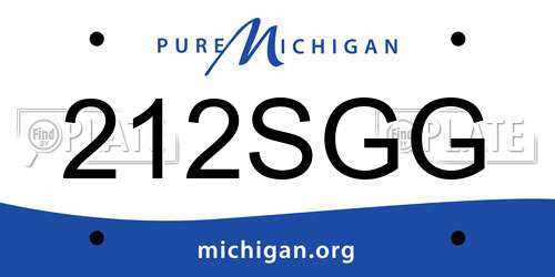 212SGG Michigan License Plate