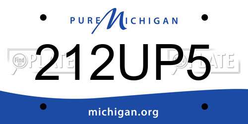 212UP5 Michigan License Plate