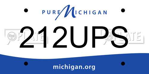 212UPS Michigan License Plate