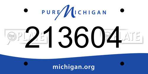 213604 Michigan License Plate