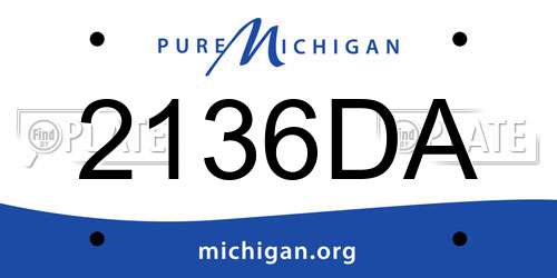 2136DA Michigan License Plate