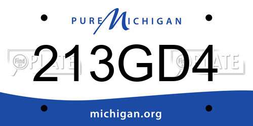 213GD4 Michigan License Plate