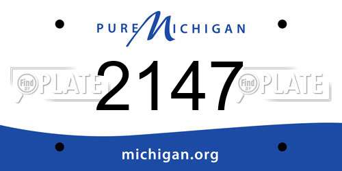 2147 Michigan License Plate