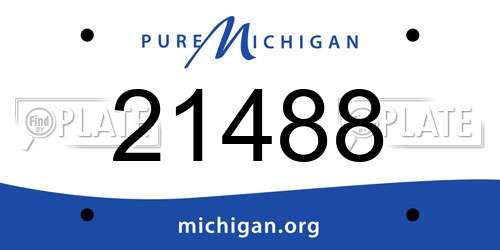 21488 Michigan License Plate