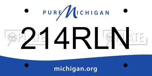 214RLN Michigan License Plate