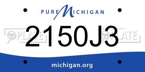 2150J3 Michigan License Plate