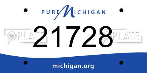 21728 Michigan License Plate