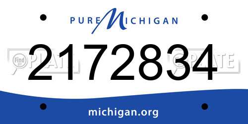 2172834 Michigan License Plate