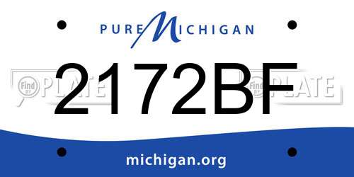 2172BF Michigan License Plate