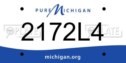 2172L4 Michigan License Plate